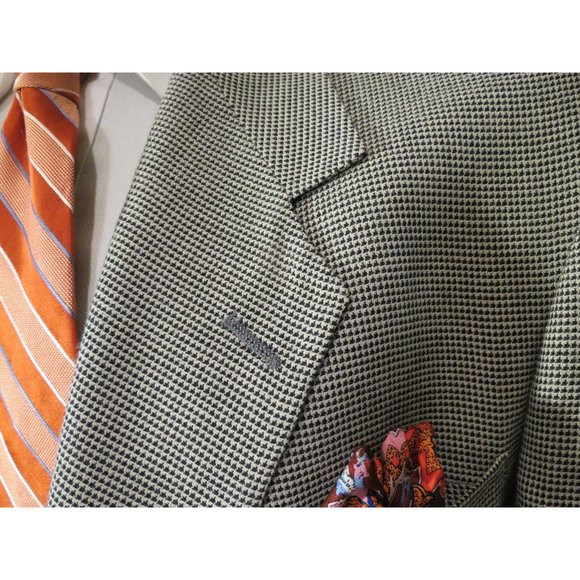 MANZETTI Black White 44R Patch Pocket Sport Coat - Picture 3 of 9